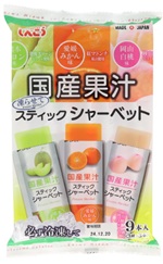 しんこう　スティックシャーベット（メロン・みかん・白桃)